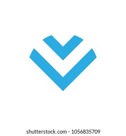 letter v two arrows design logo
