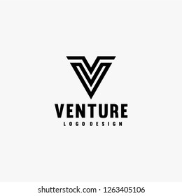 Letter V type logo design vector