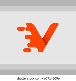 Letter V. Typographic for logo and template design
