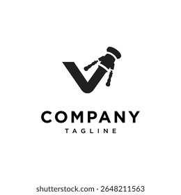 Letra V Vector de icono de logotipo de boquilla inferior