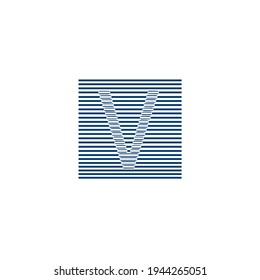 Letter V unique logo business or company, pixel design vector template