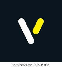 Letter V Unique Minimal Concept Logo | Multicolor V Letter Typography Symbol