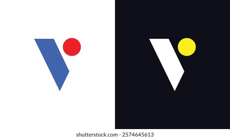 Letter V Unique Style Logo Multicolor Minimal Typography Logo