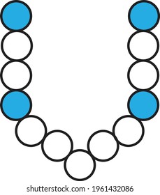 letter V using a white and blue circle