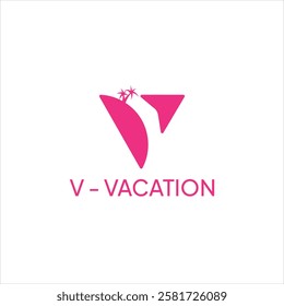 Letter V Vacation Logo Vector