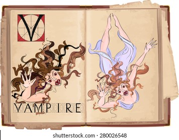 letter V with Vampire