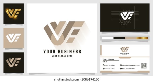 Letter V or VE monogram logo with business card design
