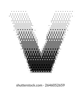 Letter V vector with gradation bitmap effect