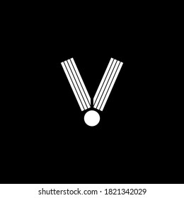 Letter V vector line dot logo design template. Unique modern minimalist white logotype symbol