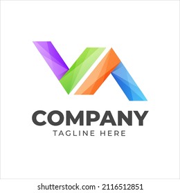 Letter V A vector logo design with colorful gradient color for company business or personal branding 