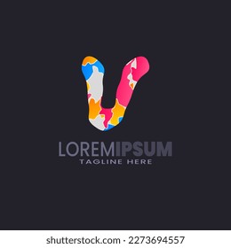 Letter V vector logo symbol. Alphabet logo template ready for use, Modern initial logo