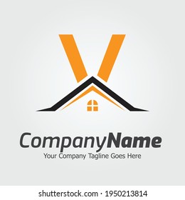 Letter V vector logo template, Colorful Letter V logo, Real Estate, Building and Construction Logo Design Template Vector Icon