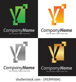 Letter V vector logo template, Colorful Letter V logo, Financial Company Logo, Financial Institute Advisors Logo Design Template Vector Icon