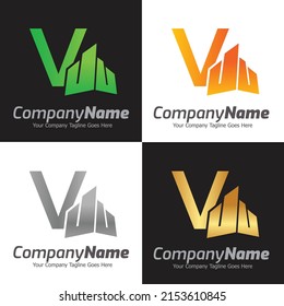 Letter V Vector Logo Template Colorful Stock Vector (Royalty Free ...