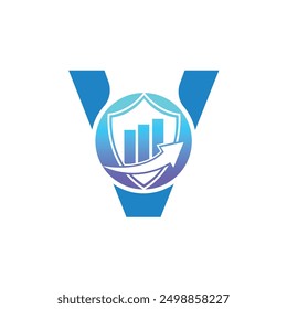 Letter V vector logo template, Colorful Letter V logo, Financial Company Logo, Financial Institute Advisors Logo Design Template Vector Icon