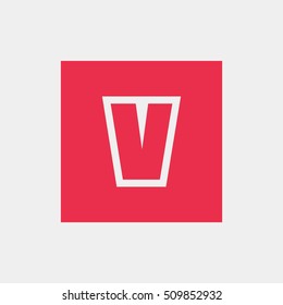 Letter V vector, logo. Useful as branding symbol, identity, alphabet element, square app icon, clip art and illustration.