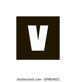 Letter V vector, logo. Useful as branding symbol, identity, alphabet element, square app icon, clip art and illustration.