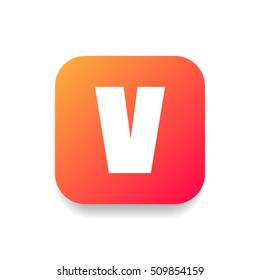 Letter V vector, logo. Useful as branding symbol, identity, alphabet element, square app icon, clip art and illustration.