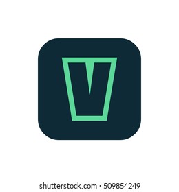 Letter V vector, logo. Useful as branding symbol, identity, alphabet element, square app icon, clip art and illustration.