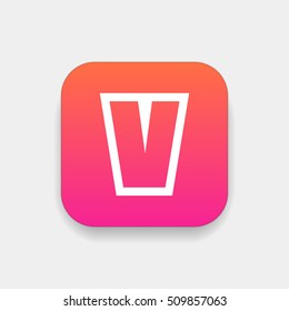 Letter V vector, logo. Useful as branding symbol, identity, alphabet element, square app icon, clip art and illustration.
