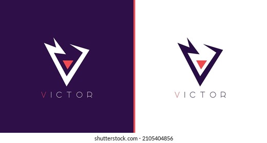 Letter V victor minimal prism Abstract logo with line art icon Template. it can be used as logo for corporate, business and gaming