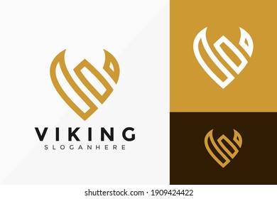 Letter V Viking Logo Design, Creative modern Logos Designs Vector Illustration Template