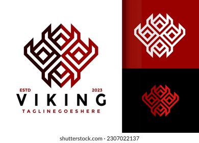 Letter V Viking Logo vector icon illustration