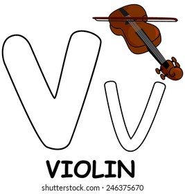 Letter V Violin