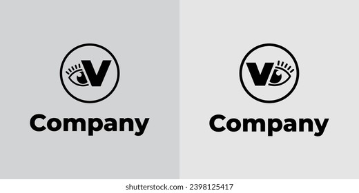 Letter V Vision Logo, suitable for business related to vision, spy, optic, or eye with Initial V