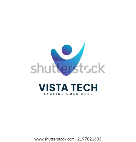 Letter V Vista Logo Template