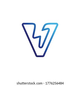 Letter V Volt Logo, Modern Logo Template