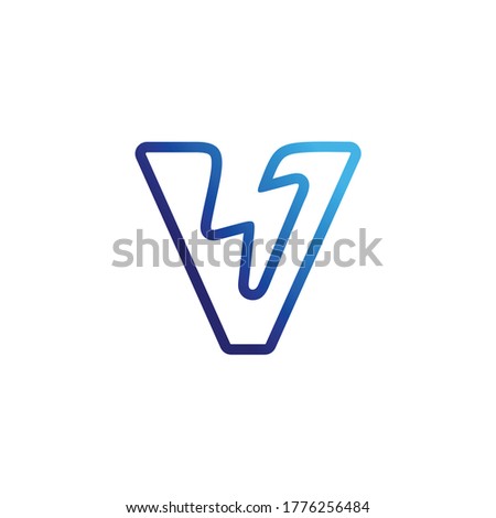 letter v volt logo, modern logo template