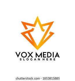 Letter V Vox Media Logo Design Vector Illustration