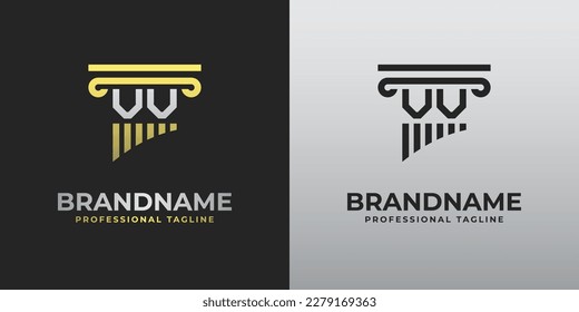 Letter V or VV Lawyer Logo, suitable for any business related to lawyer with V or VV initials.