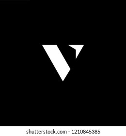 letter V VV minimalist art monogram arrow shape logo, white color on black background