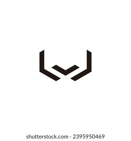Letter v and W geometric symbol simple logo vector