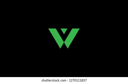 LETTER V AND W LOGO WITH NEGATIVE SPACE EFFECT FOR LOGO DESIGN OR ILLUSTRATION USE