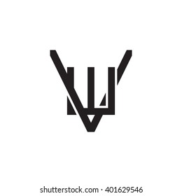 letter V and W monogram logo black