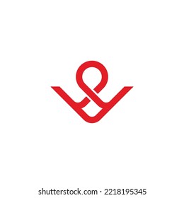 letter v w pin location geometric logo vector 