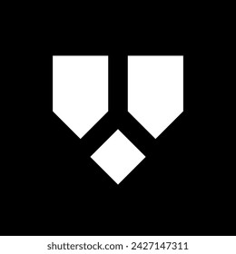 Letter V or W shield abstract modern logo design