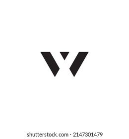 Letter V and W triangle simple symbol logo vector