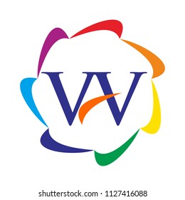 letter v or w vector logo.
