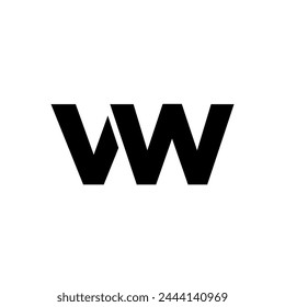 Letter V and W, VW logo design template. Minimal monogram initial based logotype.