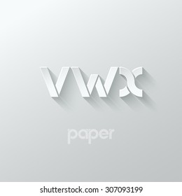 Letter V W X Logo Alphabet Icon Paper Set Background