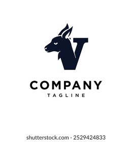 Letter V Wallaby logo icon vector