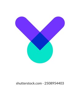 Letter V water drop overlapping color logo
