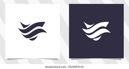 Letter v water logo design vector