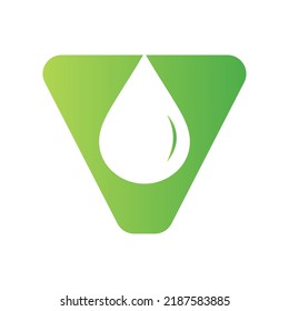 Letter V Water Logo Element Vector Template. Water Drop Logo Symbol