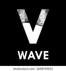 Letter v with wave design logo template illustration