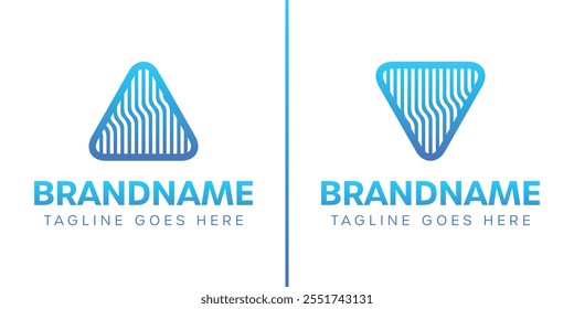 Letter A and V Wavy Line Logo, symbolizing water, connectivity, and advanced technology